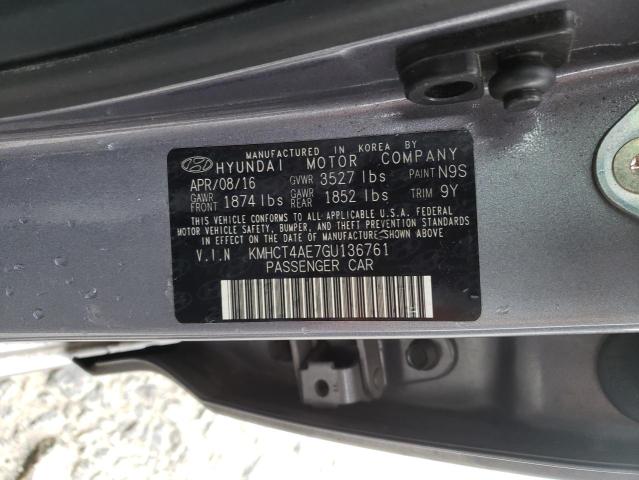 Photo 9 VIN: KMHCT4AE7GU136761 - HYUNDAI ACCENT SE 