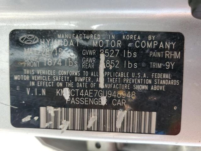 Photo 11 VIN: KMHCT4AE7GU948948 - HYUNDAI ACCENT SE 