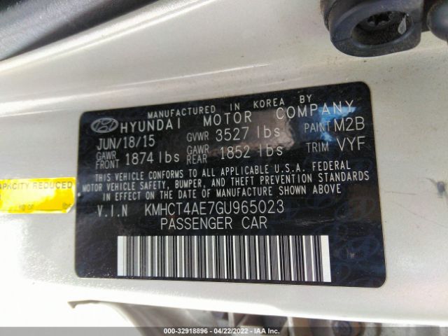 Photo 8 VIN: KMHCT4AE7GU965023 - HYUNDAI ACCENT 