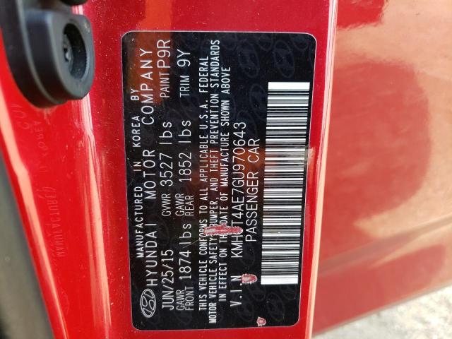 Photo 12 VIN: KMHCT4AE7GU970643 - HYUNDAI ACCENT SE 