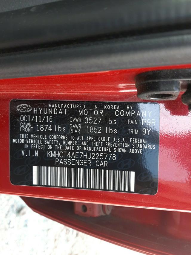 Photo 9 VIN: KMHCT4AE7HU225778 - HYUNDAI ACCENT SE 