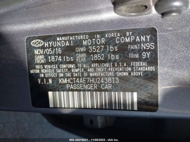 Photo 8 VIN: KMHCT4AE7HU243813 - HYUNDAI ACCENT 