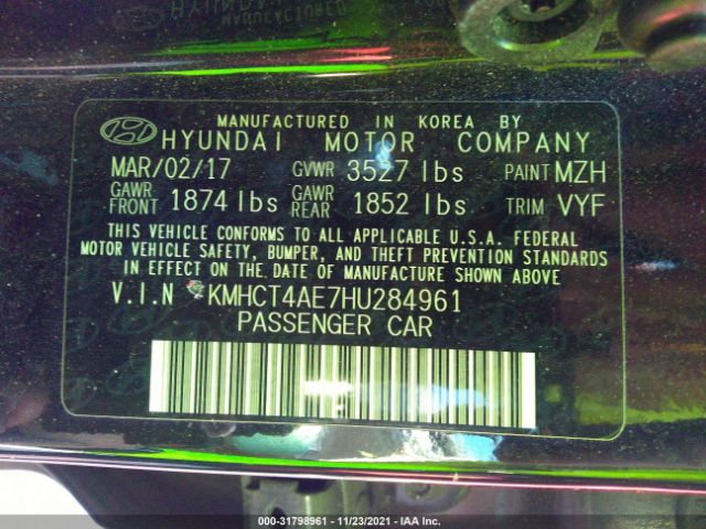 Photo 8 VIN: KMHCT4AE7HU284961 - HYUNDAI ACCENT 