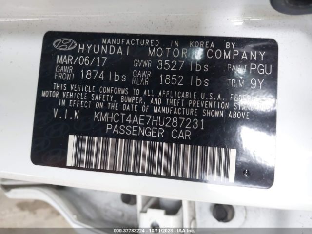 Photo 8 VIN: KMHCT4AE7HU287231 - HYUNDAI ACCENT 