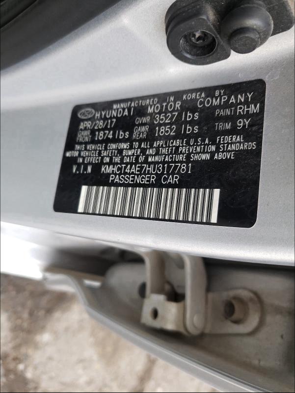 Photo 9 VIN: KMHCT4AE7HU317781 - HYUNDAI ACCENT SE 