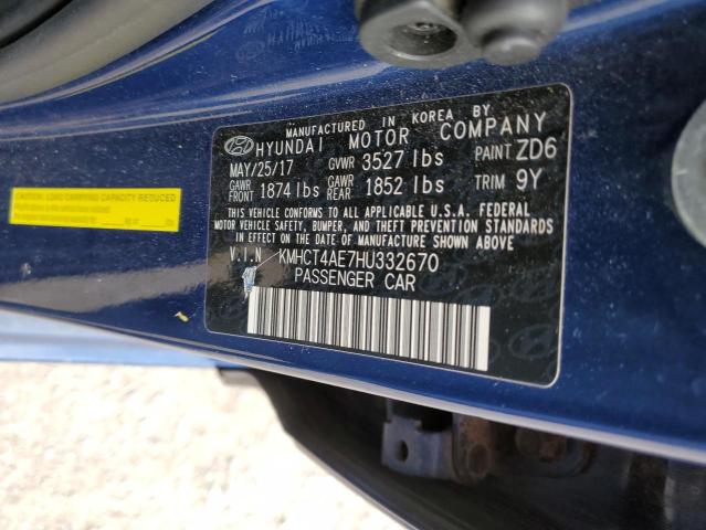 Photo 11 VIN: KMHCT4AE7HU332670 - HYUNDAI ACCENT SE 