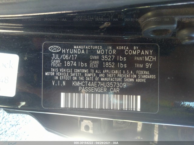 Photo 8 VIN: KMHCT4AE7HU357309 - HYUNDAI ACCENT 