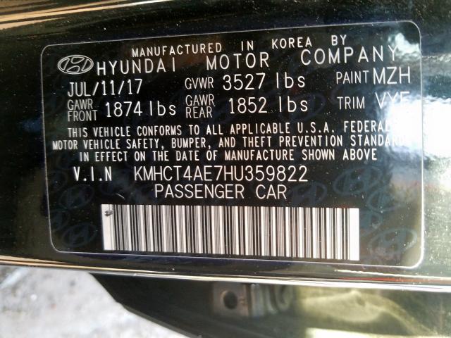 Photo 9 VIN: KMHCT4AE7HU359822 - HYUNDAI ACCENT SE 