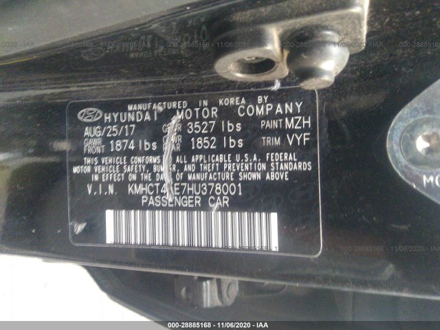 Photo 8 VIN: KMHCT4AE7HU378001 - HYUNDAI ACCENT 