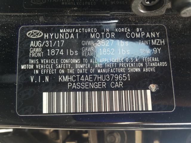 Photo 9 VIN: KMHCT4AE7HU379651 - HYUNDAI ACCENT SE 