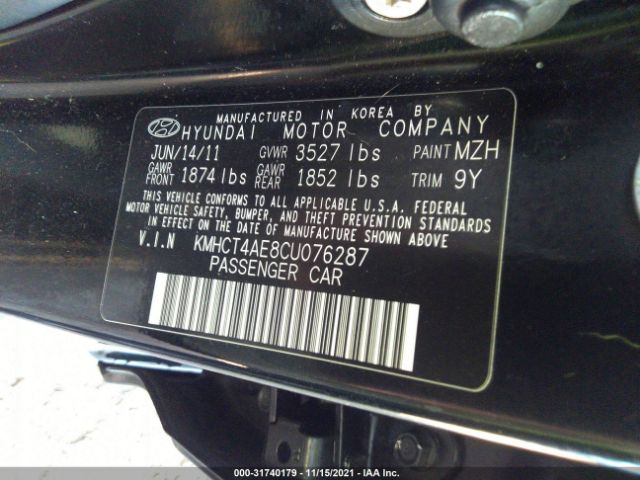 Photo 8 VIN: KMHCT4AE8CU076287 - HYUNDAI ACCENT 