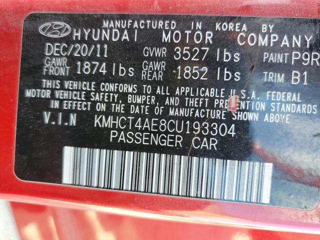 Photo 9 VIN: KMHCT4AE8CU193304 - HYUNDAI ACCENT GLS 