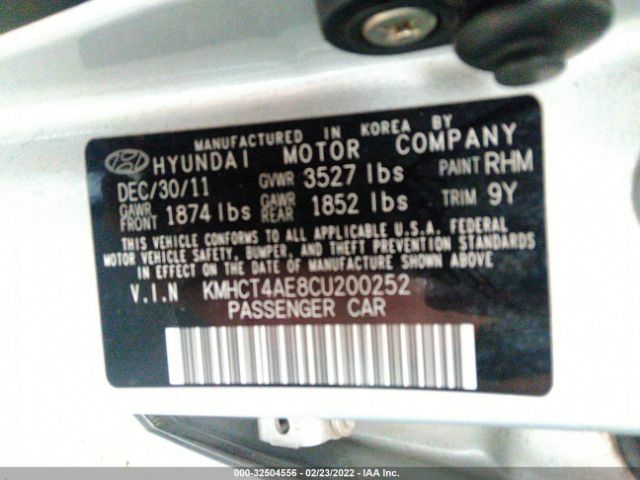 Photo 8 VIN: KMHCT4AE8CU200252 - HYUNDAI ACCENT 