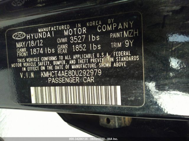 Photo 8 VIN: KMHCT4AE8DU292979 - HYUNDAI ACCENT 