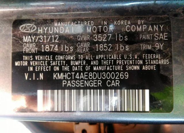 Photo 8 VIN: KMHCT4AE8DU300269 - HYUNDAI ACCENT 