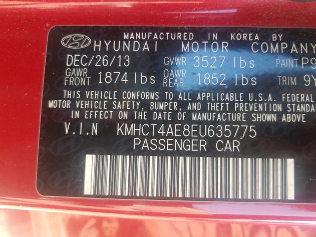 Photo 9 VIN: KMHCT4AE8EU635775 - HYUNDAI ACCENT GLS 