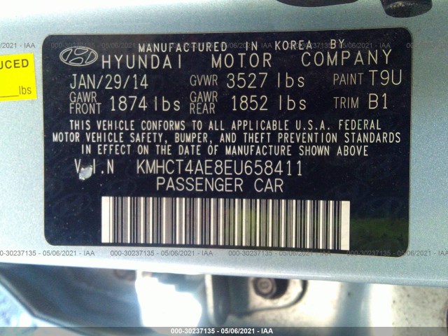 Photo 8 VIN: KMHCT4AE8EU658411 - HYUNDAI ACCENT 