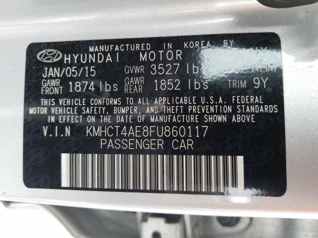 Photo 9 VIN: KMHCT4AE8FU860117 - HYUNDAI ACCENT GLS 