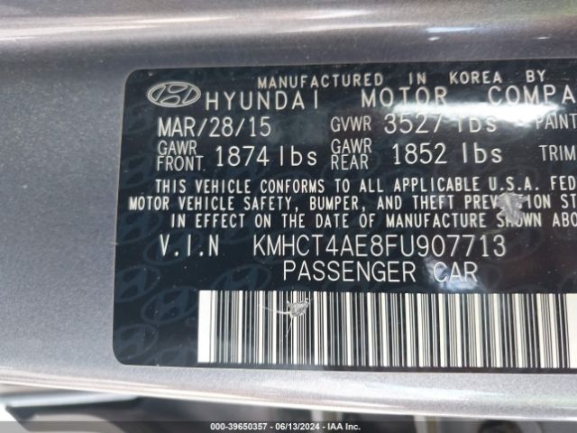 Photo 8 VIN: KMHCT4AE8FU907713 - HYUNDAI ACCENT 