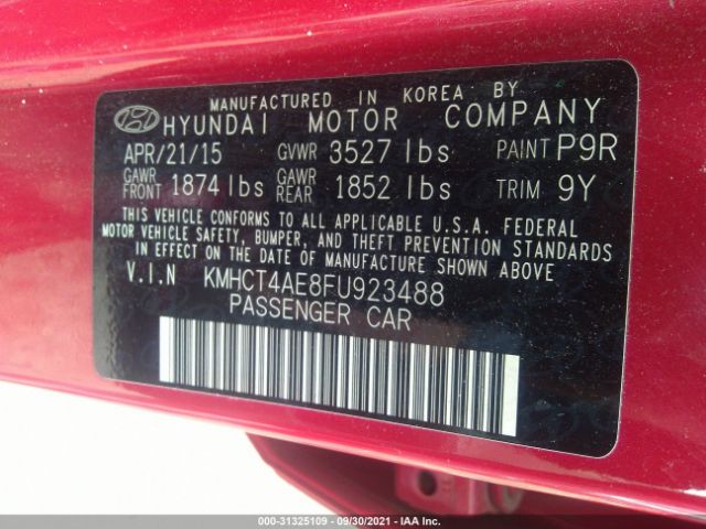 Photo 8 VIN: KMHCT4AE8FU923488 - HYUNDAI ACCENT 