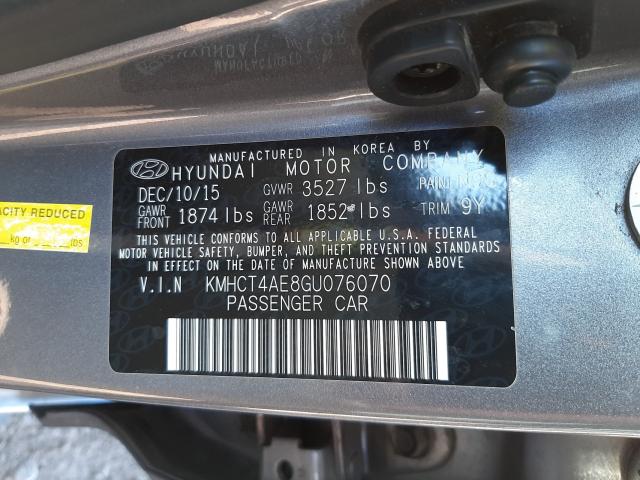 Photo 9 VIN: KMHCT4AE8GU076070 - HYUNDAI ACCENT SE 