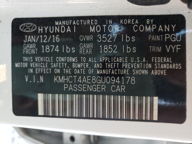 Photo 9 VIN: KMHCT4AE8GU094178 - HYUNDAI ACCENT SE 