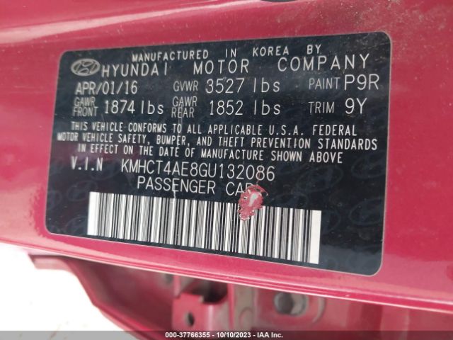 Photo 8 VIN: KMHCT4AE8GU132086 - HYUNDAI ACCENT 