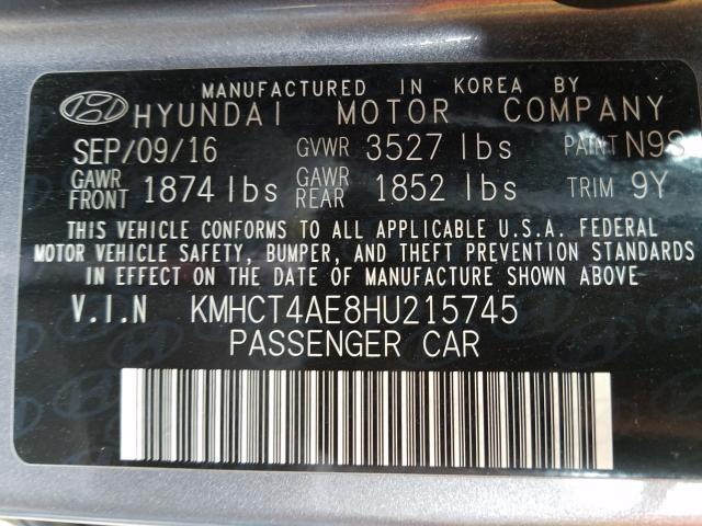 Photo 9 VIN: KMHCT4AE8HU215745 - HYUNDAI ACCENT SE 