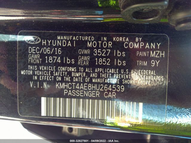 Photo 8 VIN: KMHCT4AE8HU264539 - HYUNDAI ACCENT 