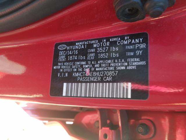 Photo 9 VIN: KMHCT4AE8HU270857 - HYUNDAI ACCENT SE 