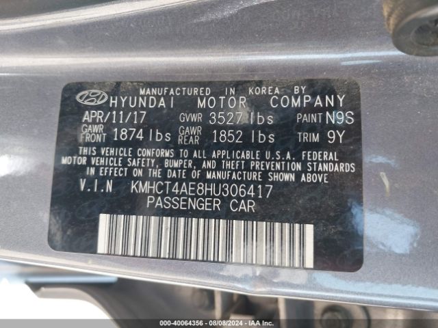 Photo 8 VIN: KMHCT4AE8HU306417 - HYUNDAI ACCENT 