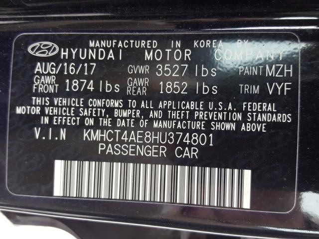 Photo 9 VIN: KMHCT4AE8HU374801 - HYUNDAI ACCENT SE 