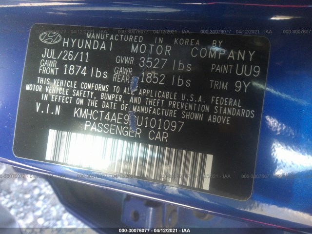 Photo 8 VIN: KMHCT4AE9CU101097 - HYUNDAI ACCENT 