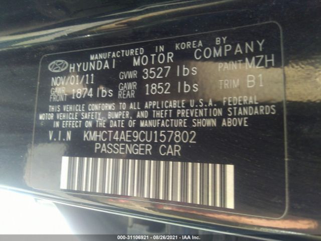 Photo 8 VIN: KMHCT4AE9CU157802 - HYUNDAI ACCENT 