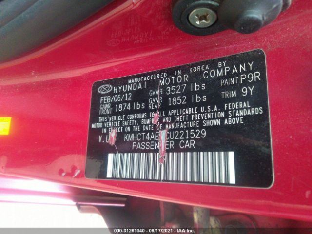 Photo 8 VIN: KMHCT4AE9CU221529 - HYUNDAI ACCENT 