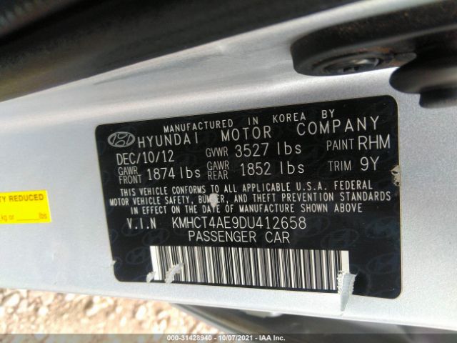 Photo 8 VIN: KMHCT4AE9DU412658 - HYUNDAI ACCENT 