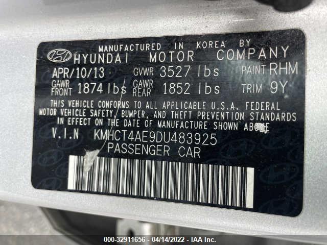 Photo 8 VIN: KMHCT4AE9DU483925 - HYUNDAI ACCENT 