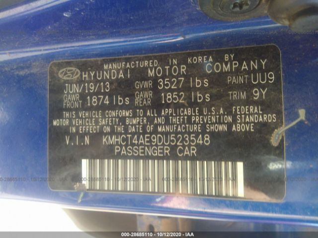 Photo 8 VIN: KMHCT4AE9DU523548 - HYUNDAI ACCENT 