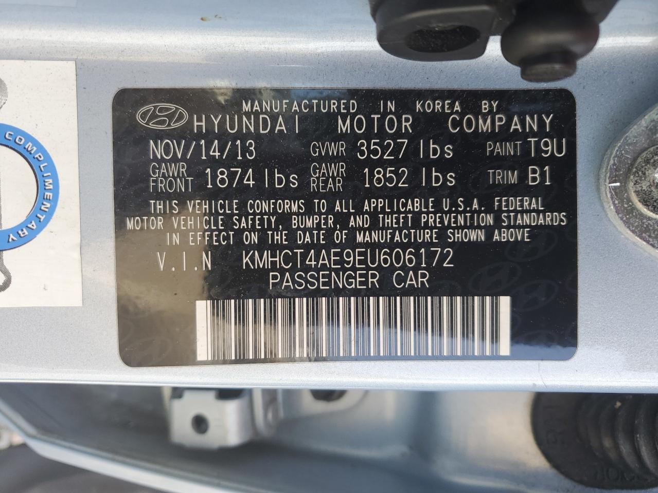 Photo 12 VIN: KMHCT4AE9EU606172 - HYUNDAI ACCENT 