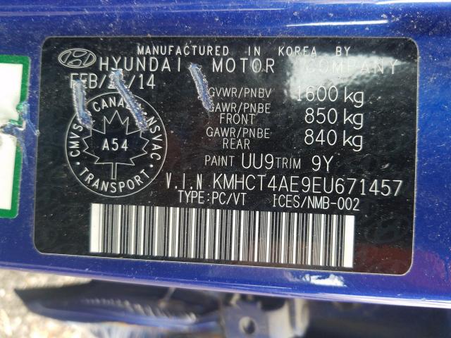 Photo 9 VIN: KMHCT4AE9EU671457 - HYUNDAI ACCENT GLS 