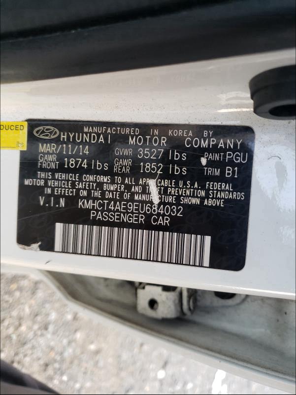 Photo 9 VIN: KMHCT4AE9EU684032 - HYUNDAI ACCENT GLS 