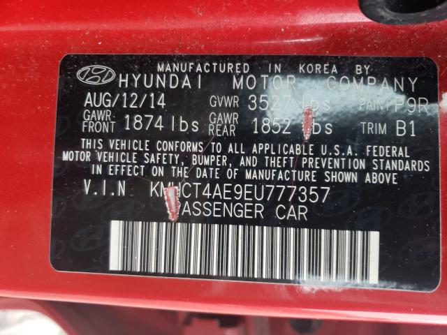 Photo 9 VIN: KMHCT4AE9EU777357 - HYUNDAI ACCENT GLS 