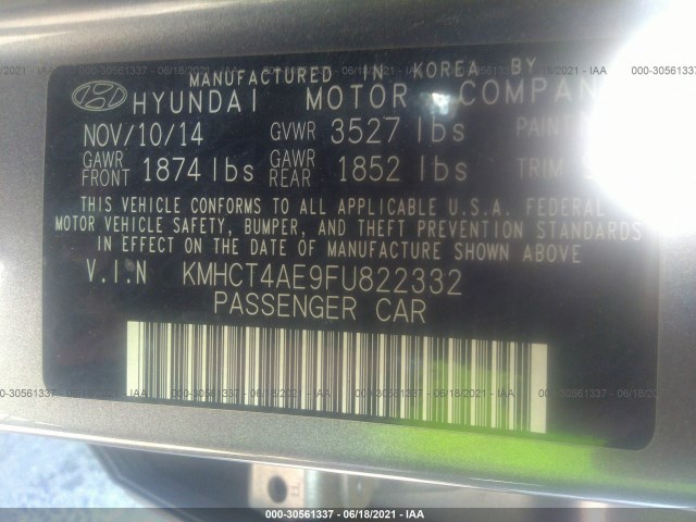 Photo 8 VIN: KMHCT4AE9FU822332 - HYUNDAI ACCENT 