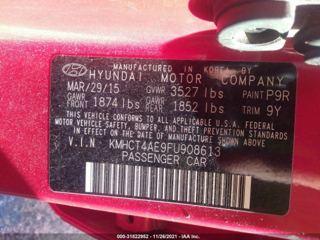 Photo 8 VIN: KMHCT4AE9FU908613 - HYUNDAI ACCENT 