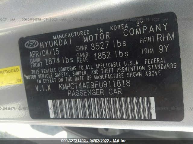 Photo 8 VIN: KMHCT4AE9FU911818 - HYUNDAI ACCENT 