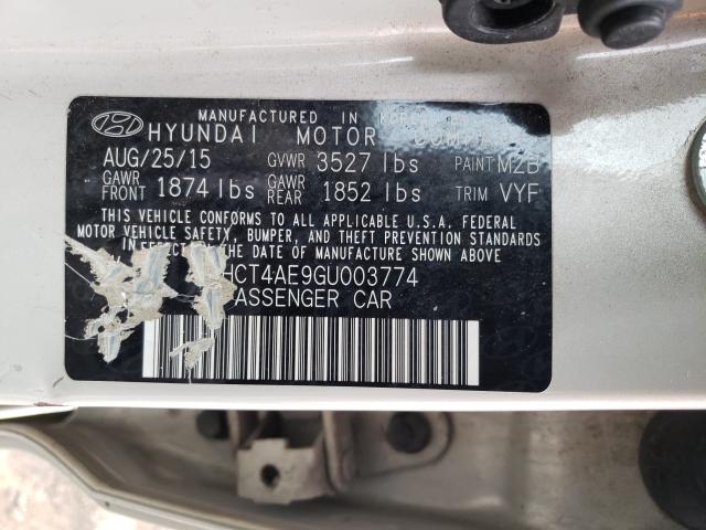 Photo 9 VIN: KMHCT4AE9GU003774 - HYUNDAI ACCENT SE 