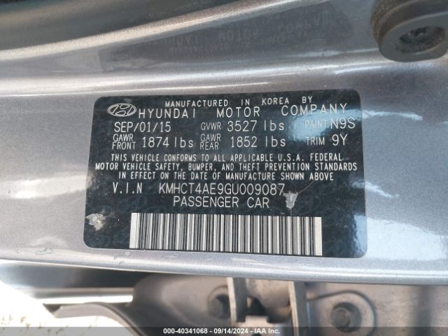 Photo 8 VIN: KMHCT4AE9GU009087 - HYUNDAI ACCENT 