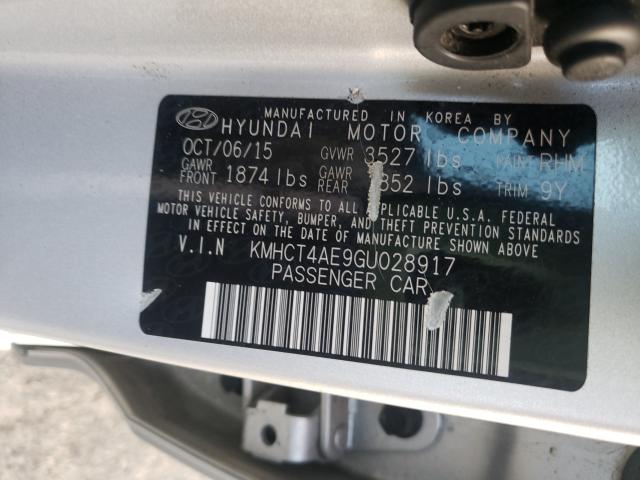 Photo 9 VIN: KMHCT4AE9GU028917 - HYUNDAI ACCENT SE 