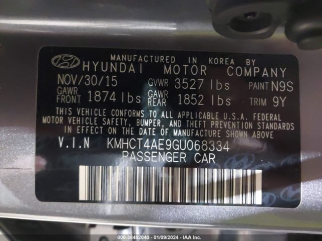 Photo 8 VIN: KMHCT4AE9GU068334 - HYUNDAI ACCENT 