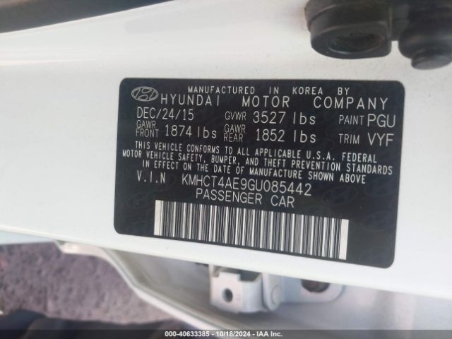 Photo 8 VIN: KMHCT4AE9GU085442 - HYUNDAI ACCENT 